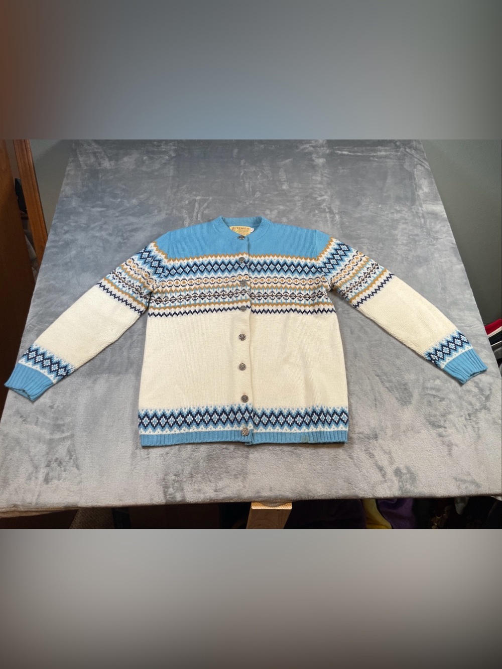 Vtg Bemidji Woolen Mills Cardigan Sweater Button Orlon Acrylic Size 40